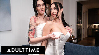 ADULT TIME - Érzéki, romantikus legelső döngölés a friss leszbi feleségek, Charlotte Sins és Melissa Stratton között