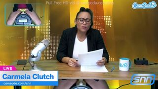 Carmela Clutch forró spanyol híradós masturbál élőben